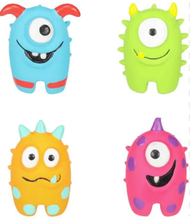 [55810] Jouet Chien Bibber Latex Monstre (coloris et formes aléatoires) - Flamingo