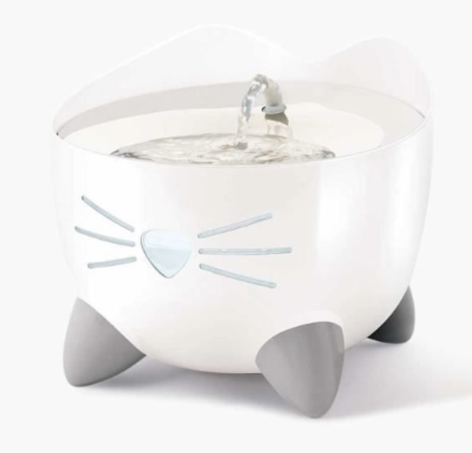 [55840] Fontaine Pixi (2 litres) en acier inoxydable (Blanc) - Cat It