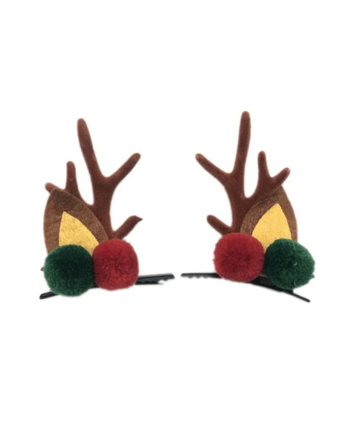 [55866] Xmas Barette Bois de Rennes (diamètre 5.5 cm) - Bubimex