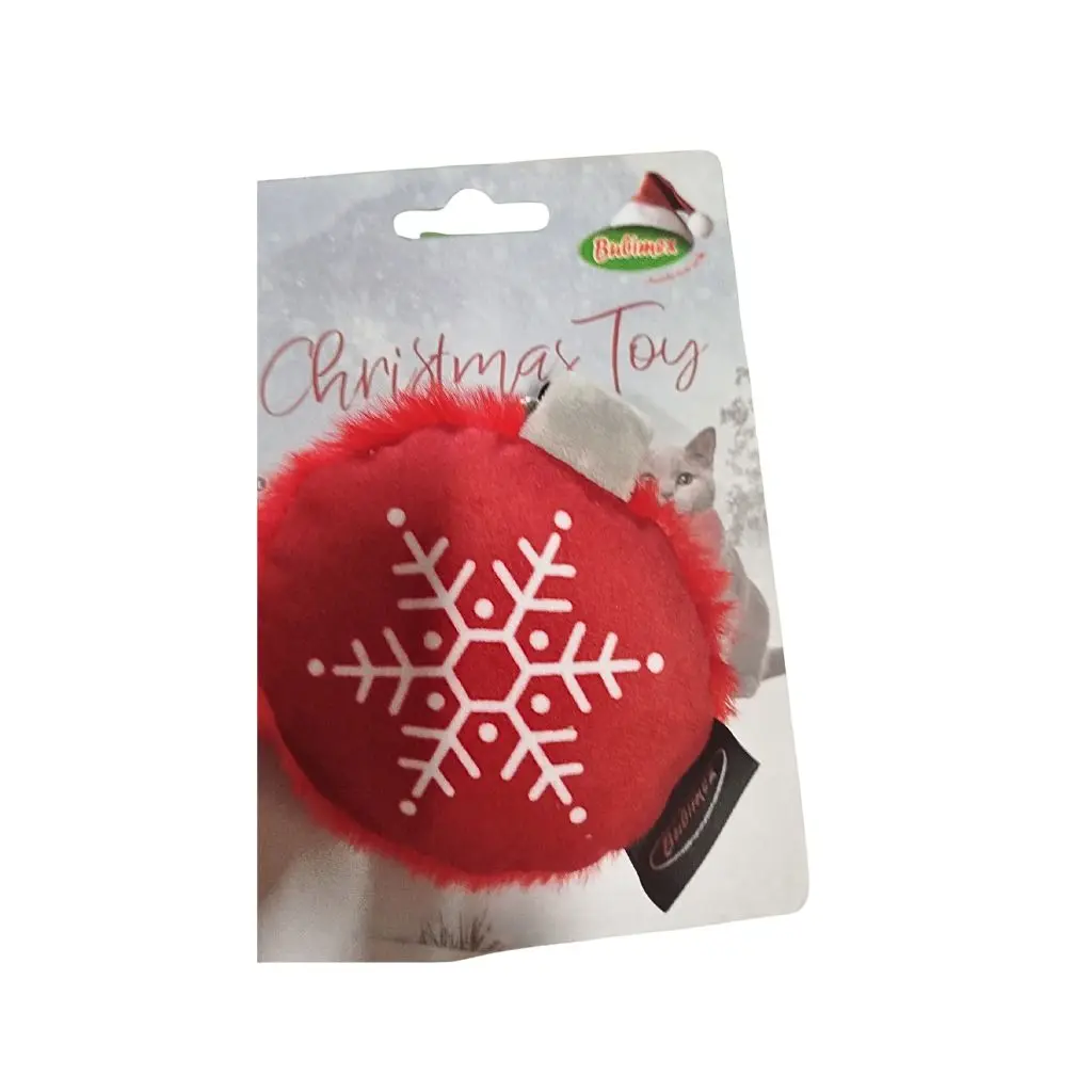 [55877] Xmas Peluche Boule de Noël avec grelot (Diamètre 9 cm) - Bubimex