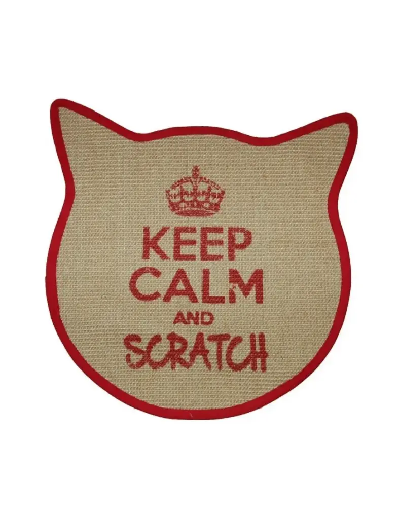 [55886] Tapis griffoir "Tête de chat" (rouge) - Brandy