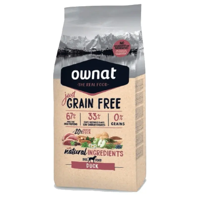 Croquettes Just Chien GF canard (3 kg) - OWNAT