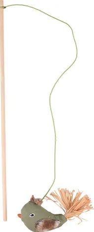 Jouet pour chat natura delight canne à pêche avec oiseau mix (45 cm) - Flamingo