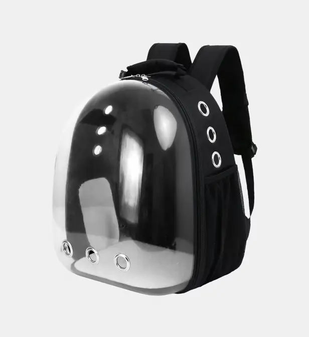 Sac à dos transparent pour chat noir - Wouapy