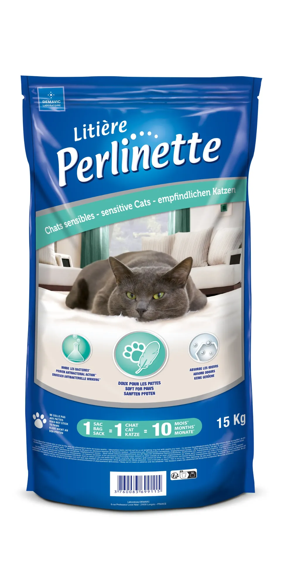 [5900_14027] Perlinette chat sensible (15 kg) - Demavic