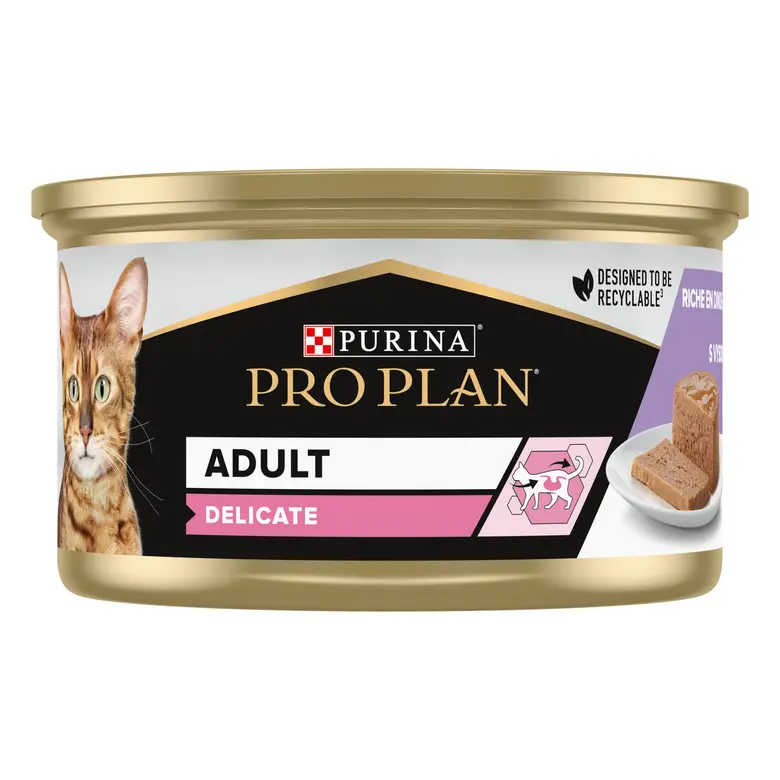 ADULT DELICATE - Riche en dinde (24 boîtes 85 g) - Pro Plan