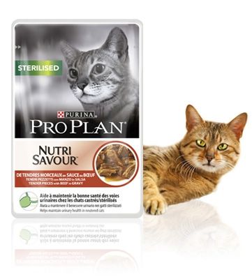 [6013_12766] Nutrisavour "Sterilised" au boeuf (26 sachets 85 g) - Pro Plan