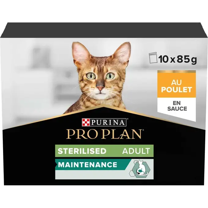 Sterilised Cat adult Maintenance au poulet en sauce (10 sachets 85 g) - Pro Plan