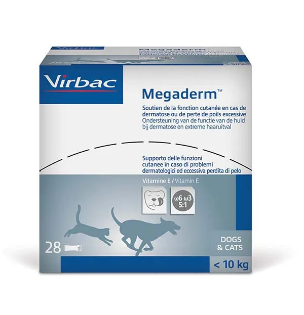 Mégaderm unidoses pour chat et petit chien (28 sachets 4 ml) - Virbac