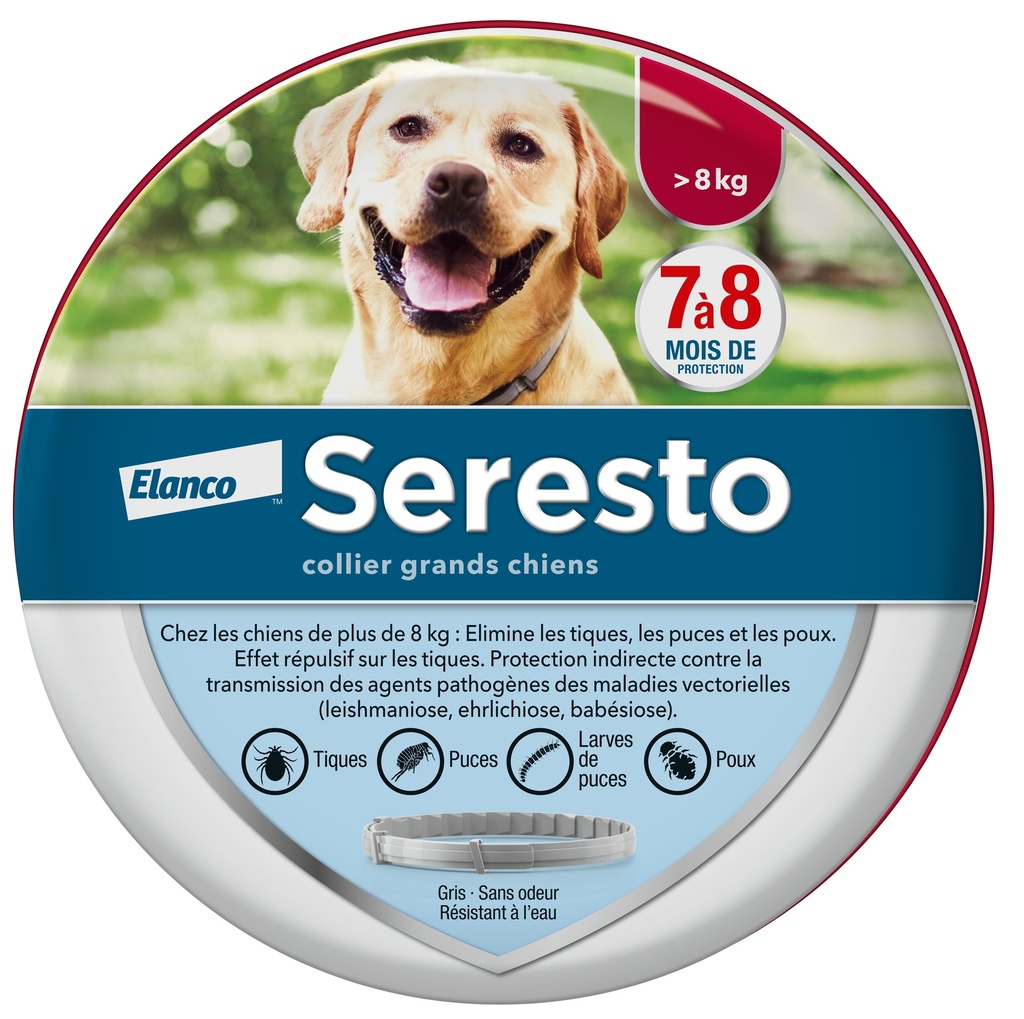 Seresto Collier antiparasitaire grand chien (1 collier 70 cm) - Elanco