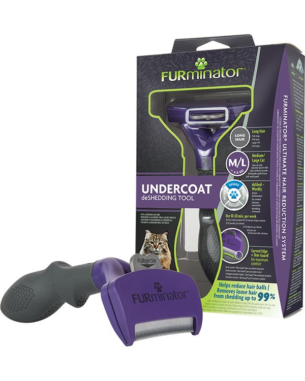 Brosse chat M/L poils longs Undercoat deShedding - Furminator