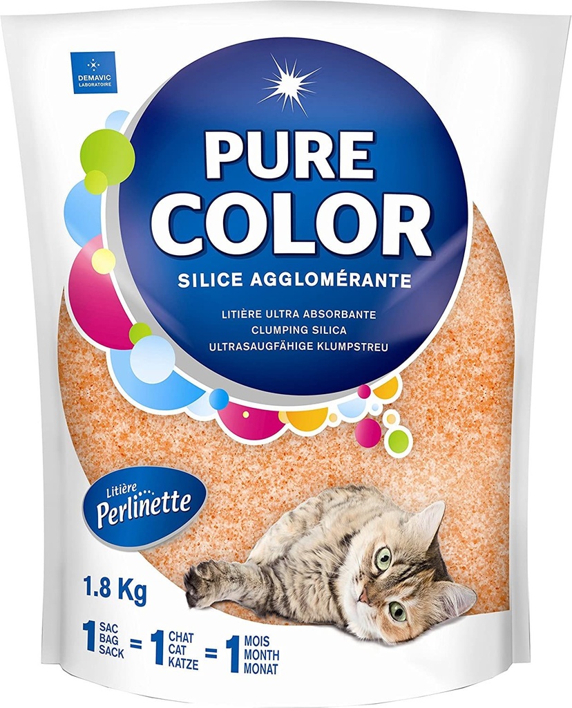 [7196] Litière Perlinette Pure Color "orange" (1.8 kg)