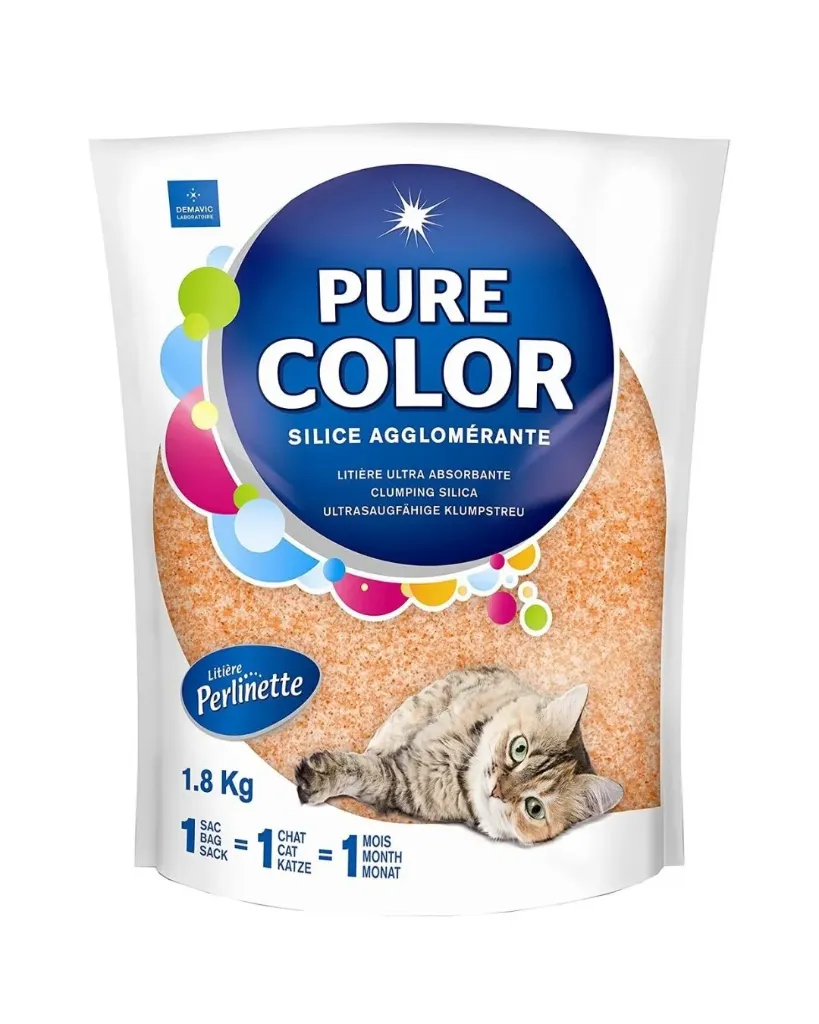 [7196] Litière Perlinette Pure Color orange (1.8 kg) - Demavic