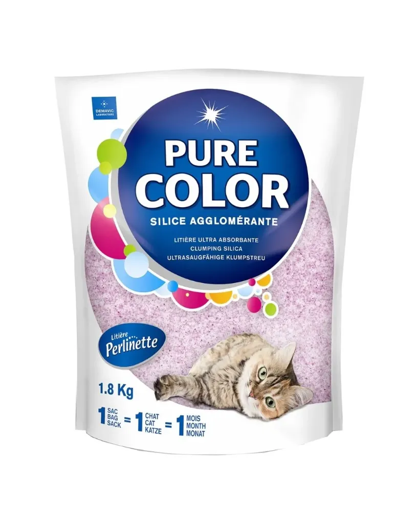 [7199] Litière Perlinette Pure Color violet (1.8 kg) - Demavic
