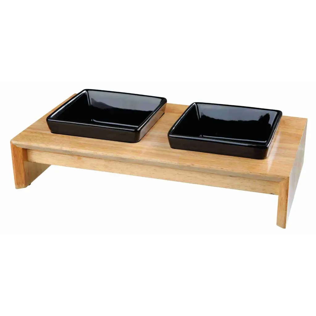 Set écuelles bois et céramique (M) - Trixie