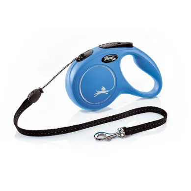 Laisse corde Flexi "New Classic"- Bleu (M 8m) - Flexi