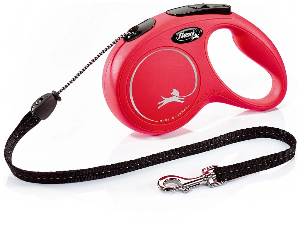 Laisse corde Flexi "New Classic"- Rouge (M 8m) - Flexi