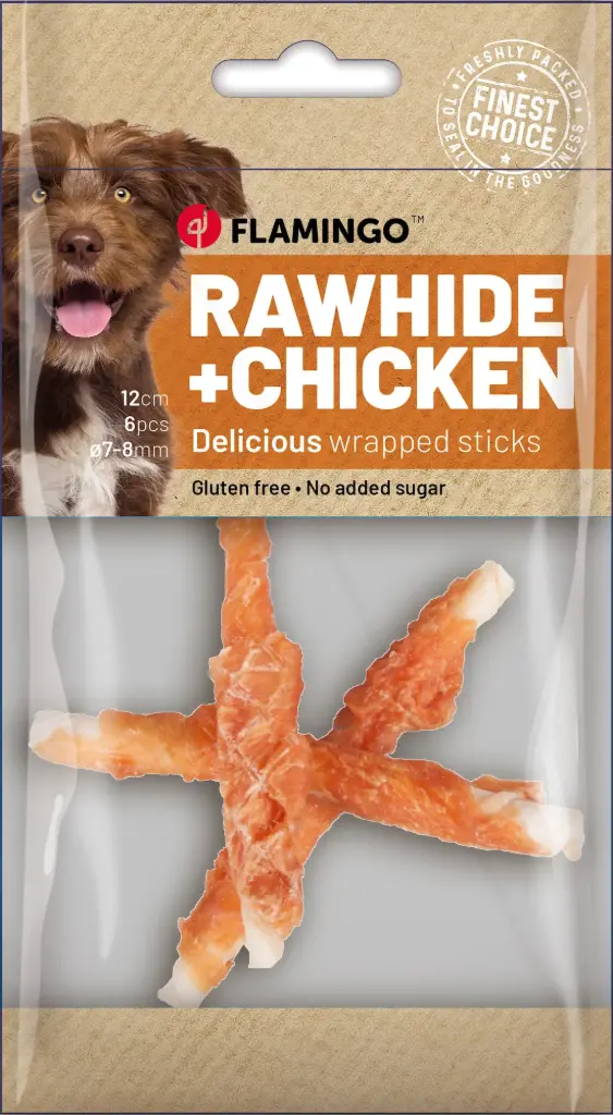 [7958] Friandises "Chick'n Wrap Stick" 12 cm (70 g) - Flamingo