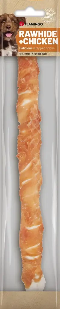 Friandises "Chick'n Wrap Stick" 40 cm (190 g) - Flamingo