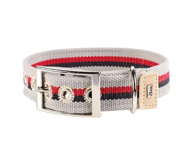 Collier en toile canvas " New Orléans Stripes" gris (Taille 50) - Hunter