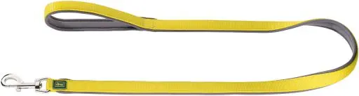 [8130_15595] Laisse nylon et néoprène 3 positions "Vario" jaune/gris (Taille 2) - Hunter
