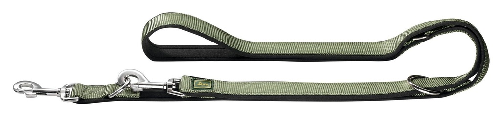 Laisse nylon et néoprène 3 positions "Vario" olive/noire (Taille 1) - Hunter
