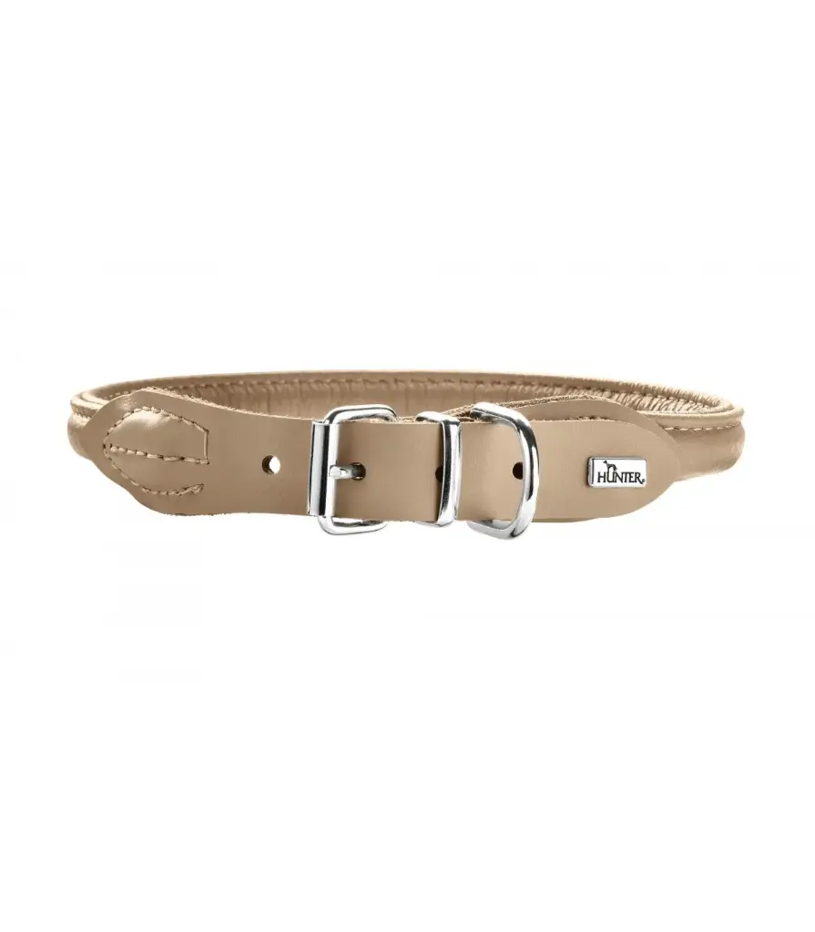 Collier cuir "Round & Soft" beige (Taille 55) - Hunter