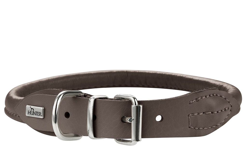 Collier cuir "Round & Soft" moka (Taille 60) - Hunter
