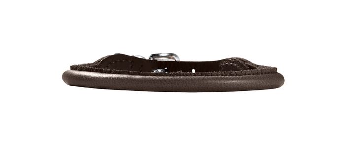 Collier cuir "Round & Soft" marron foncé (Taille 40) - Hunter