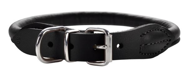 Collier cuir "Round & Soft" noir (Taille 50) - Hunter
