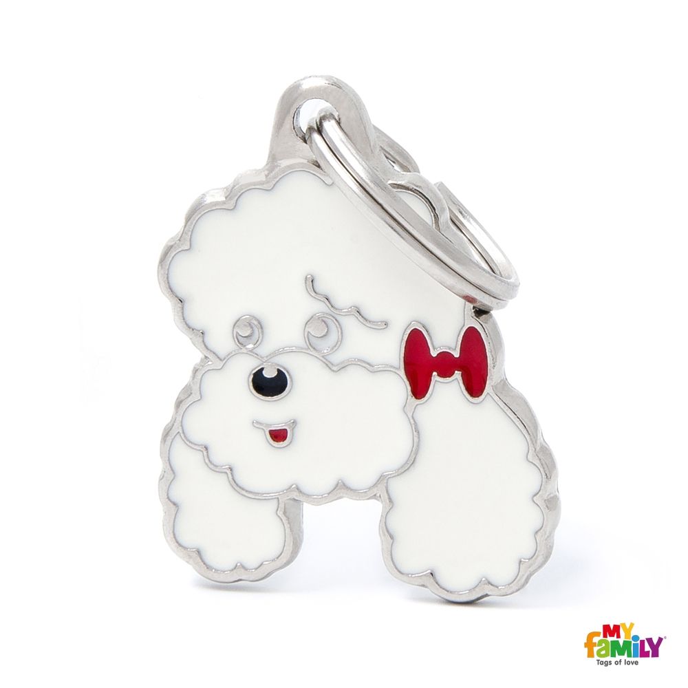 [8765] Médaille "Caniche blanc" - MyFamily