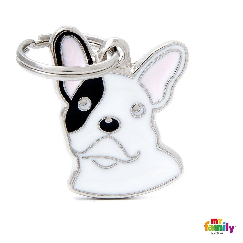 [8777] Médaille "Bouledogue Français blanc" - MyFamily