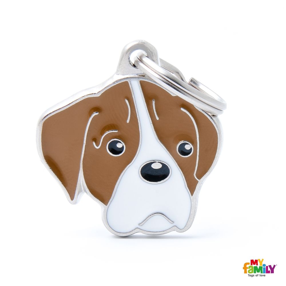 [8799] Médaille "Boxer marron et blanc" - MyFamily