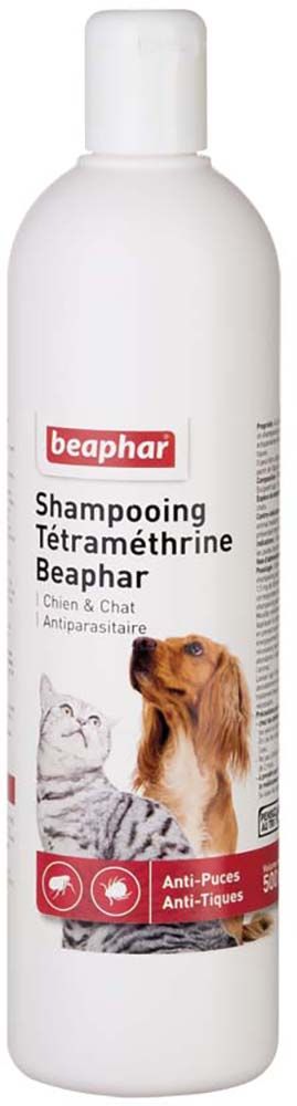 Shampoing Antiparasitaire Anti puces et Tiques à la Tétraméthrine (500 ml) - Beaphar