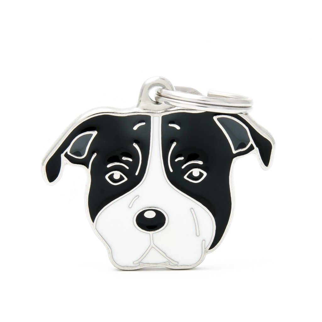[8845] Médaille "Américain Staffordshire blanc et noir" - MyFamily