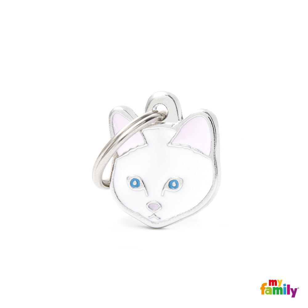 [8873] Médaille "Chat Européen blanc" - MyFamily