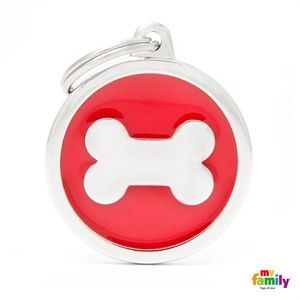 [8918] Médaille ronde Os rouge - MyFamily