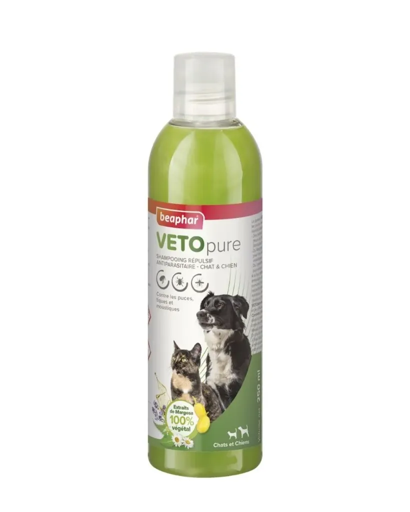 Shampoing répulsif antiparasitaire Vetopure (250 ml) - Beaphar