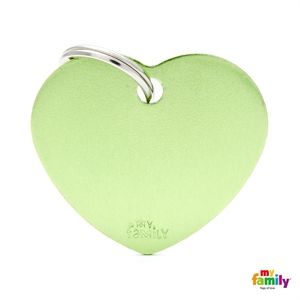 [8966] Médaille Coeur vert Basic (L) - MyFamily