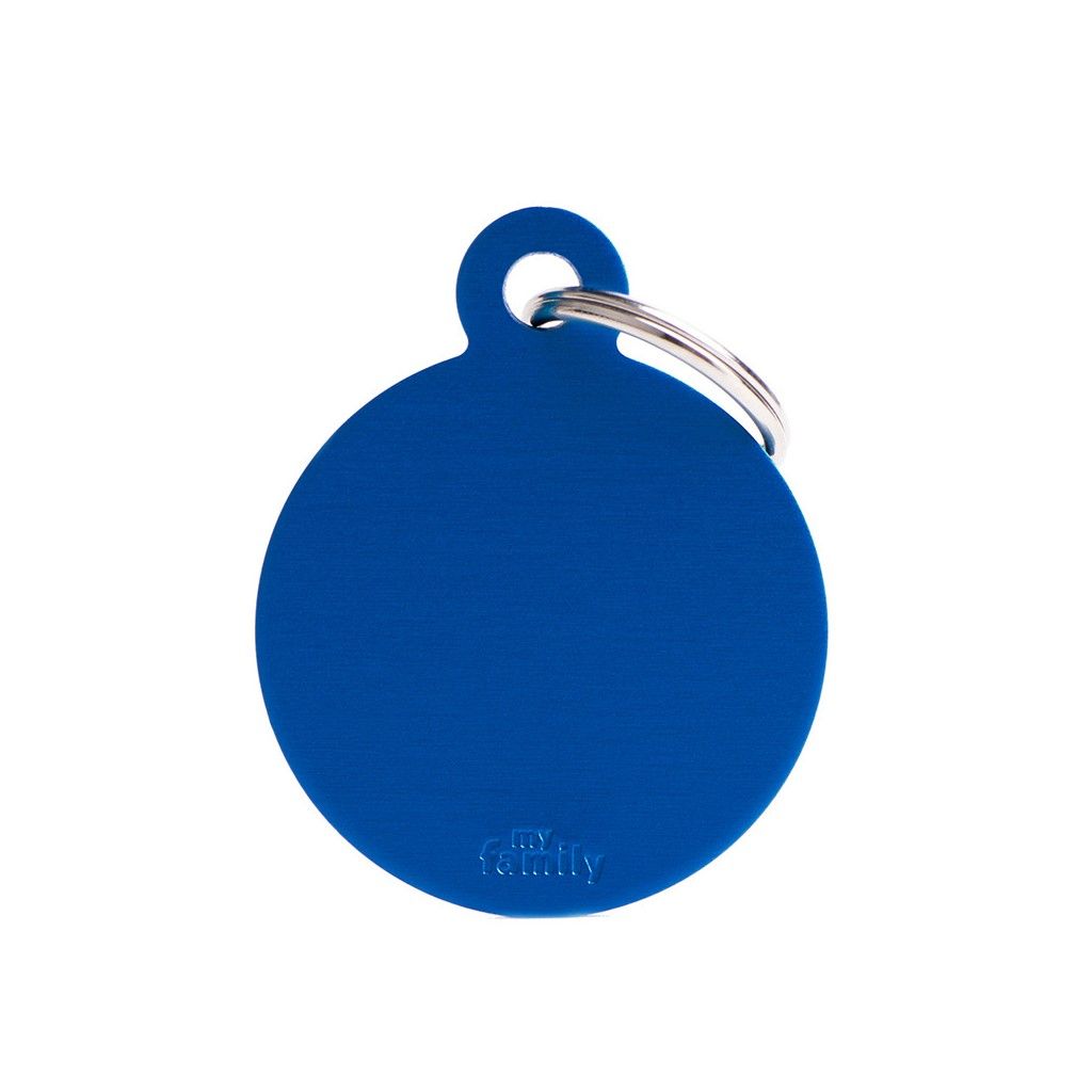 Médaille ronde bleue Basic (L) - MyFamily