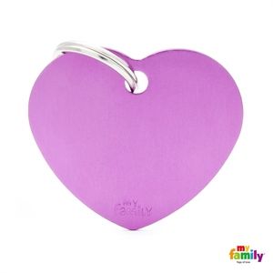 Médaille Coeur violet Basic (L) - MyFamily