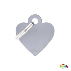 Médaille Coeur gris Basic (M) - MyFamily