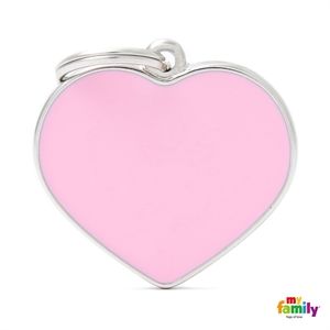 Médaille Coeur rose BasicHand (L) - MyFamily