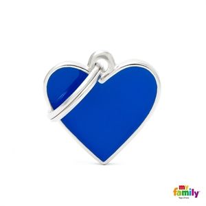 Médaille coeur bleu BasicHand - MyFamily