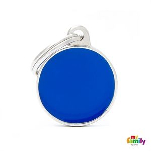 [9056] Médaille ronde bleu BasicHand - MyFamily