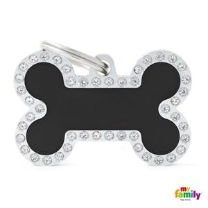 Médaille Glam grand os noir - MyFamily