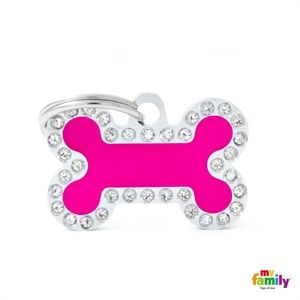Médaille Glam petit os rose - MyFamily