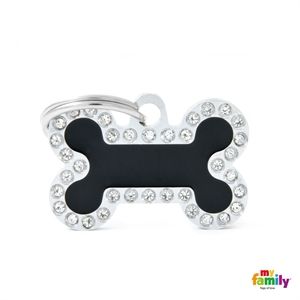 Médaille Glam petit os noir - MyFamily