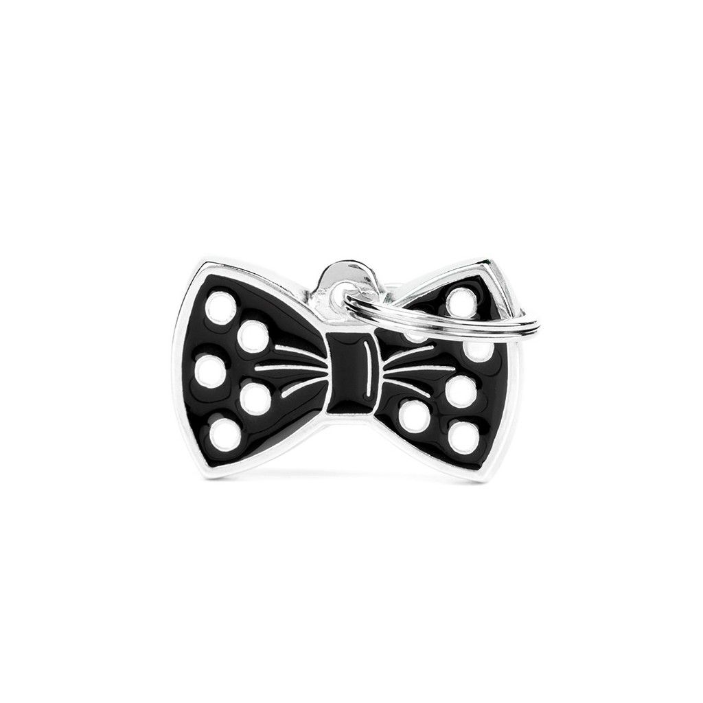Médaille Charms noeud papillon noir - MyFamily
