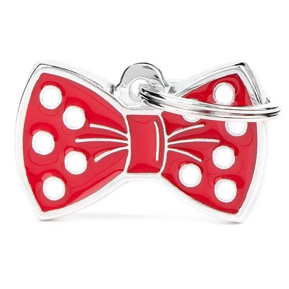 [9091] Médaille Charms noeud papillon rouge - MyFamily